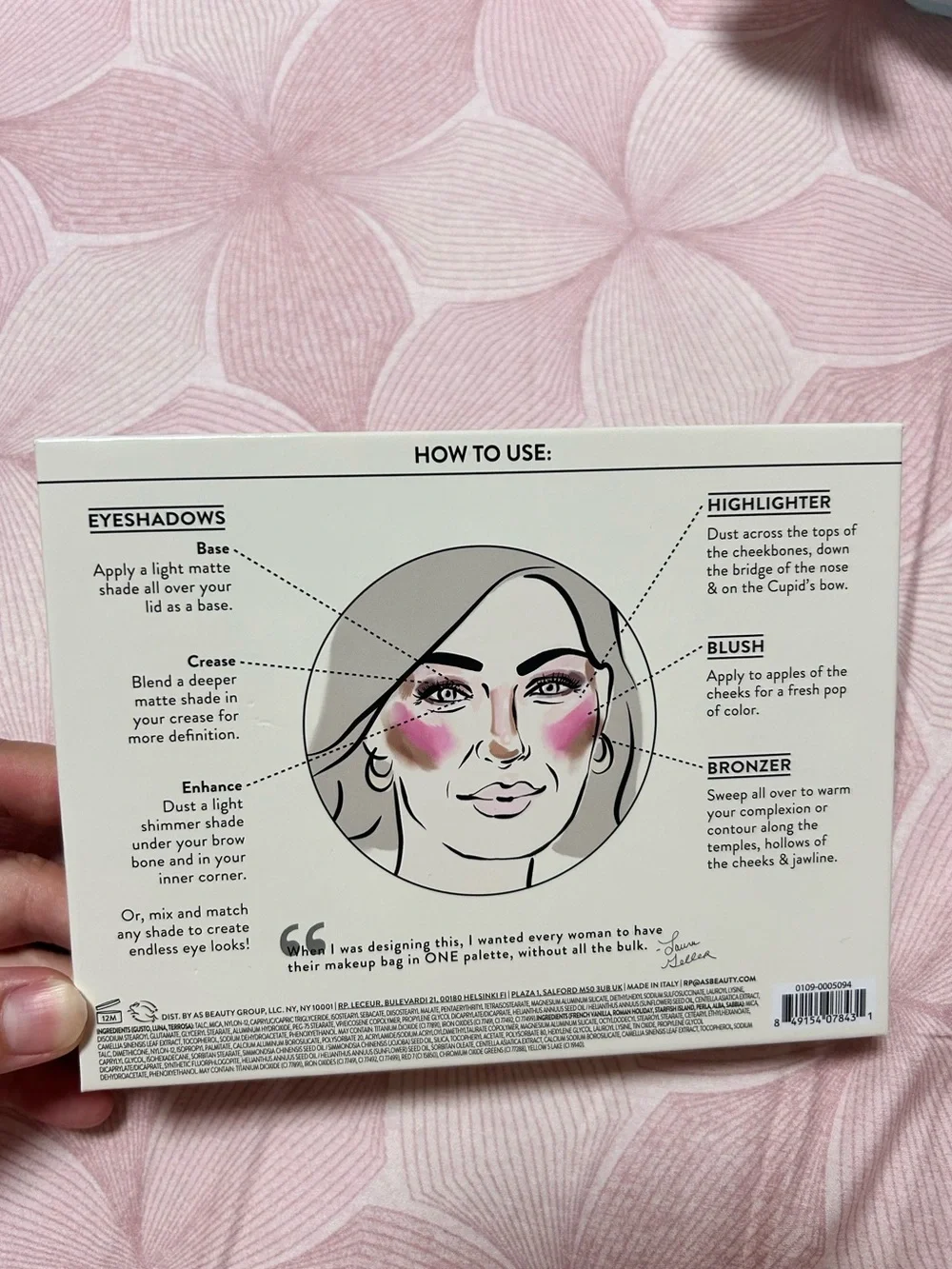 Laura Geller Pink and Gold Tuscan Dreams Makeup Palette Box